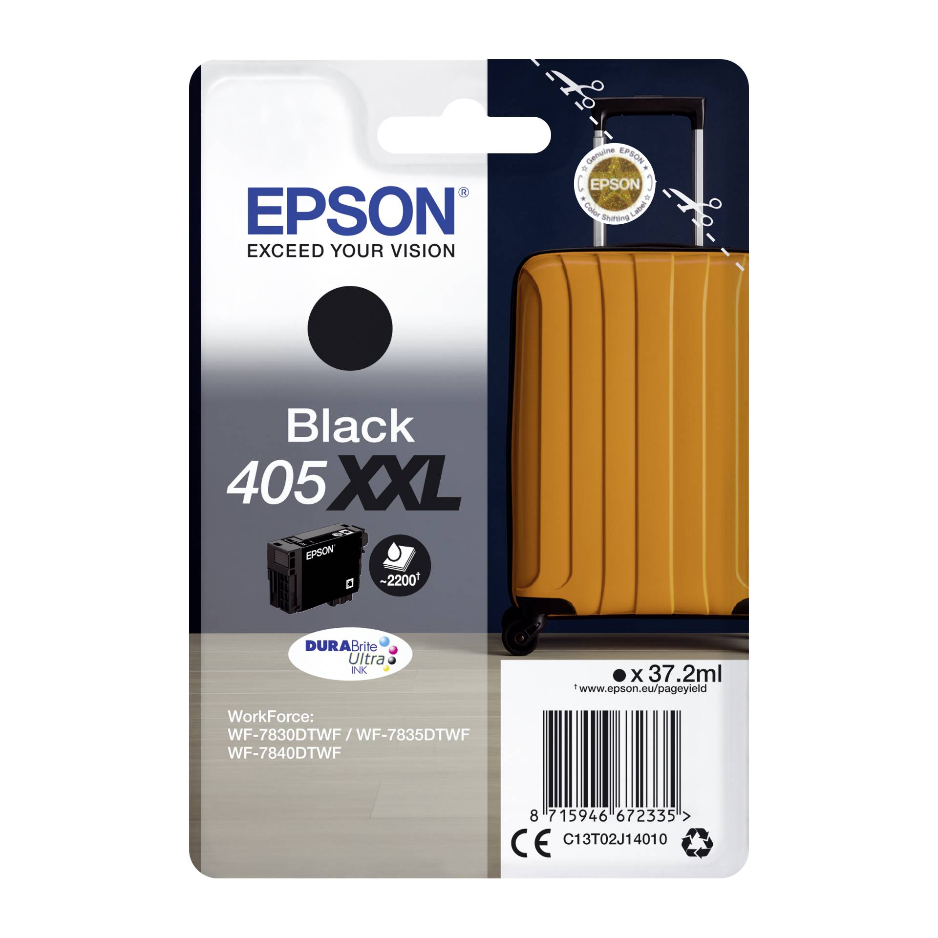 Epson Tintenpatrone schwarz DURABrite Ultra Ink 405XXL T02J1
