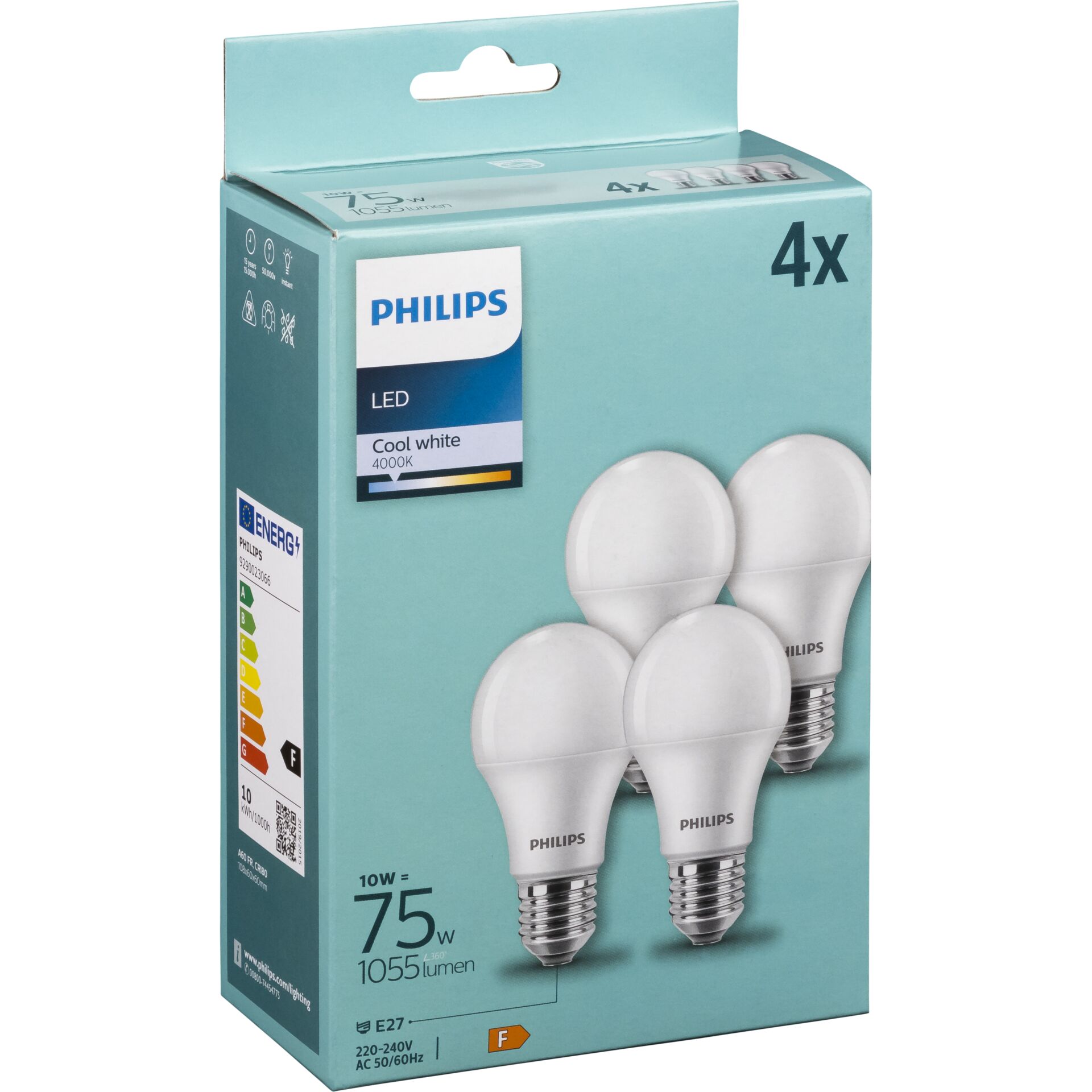 Philips LED Lampe E27 4er Set 75W 4000K 786529_02
