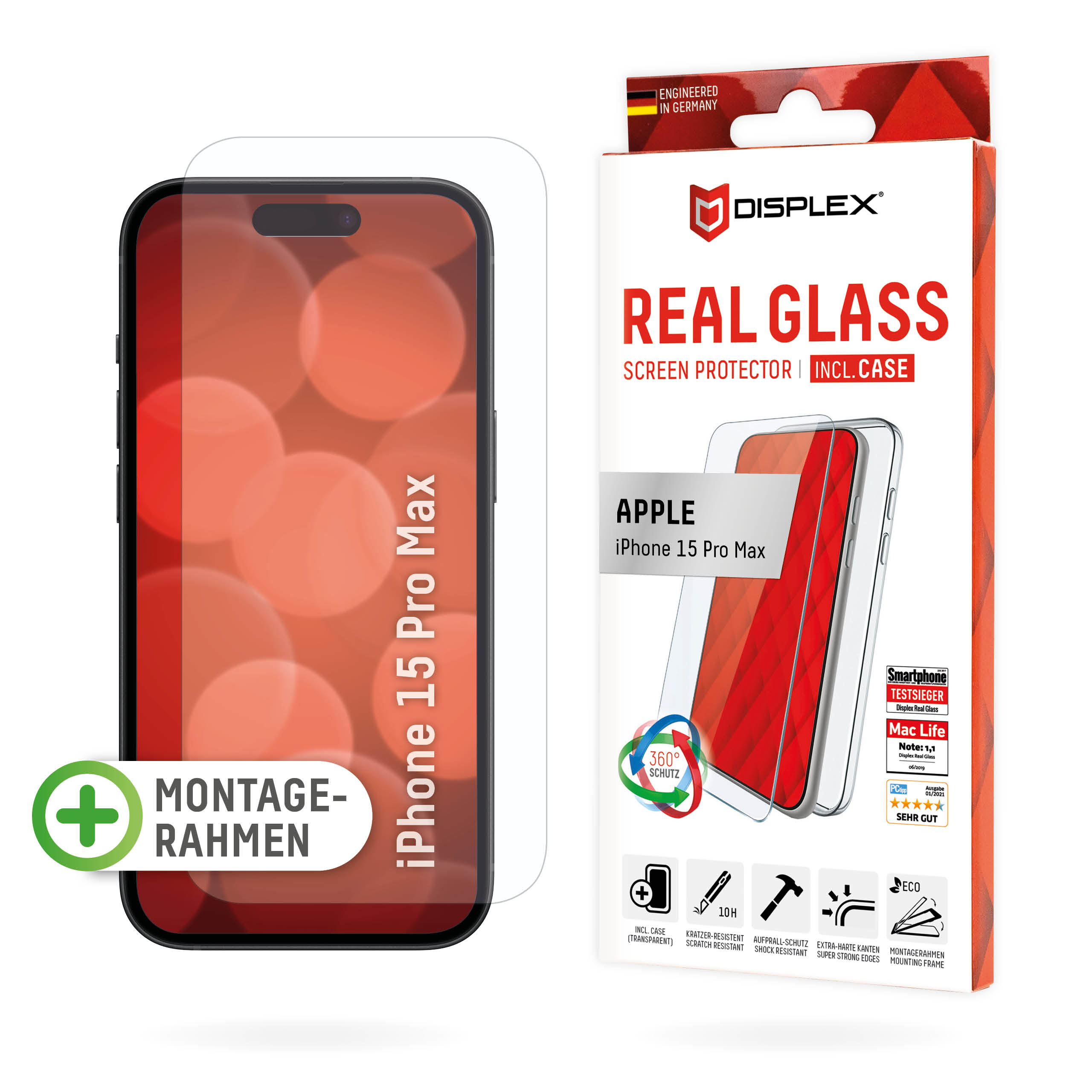 DISPLEX Real Glass + Case iPhone 15 Pro Max 05db56b73b85bf8978d9a53d460ede38