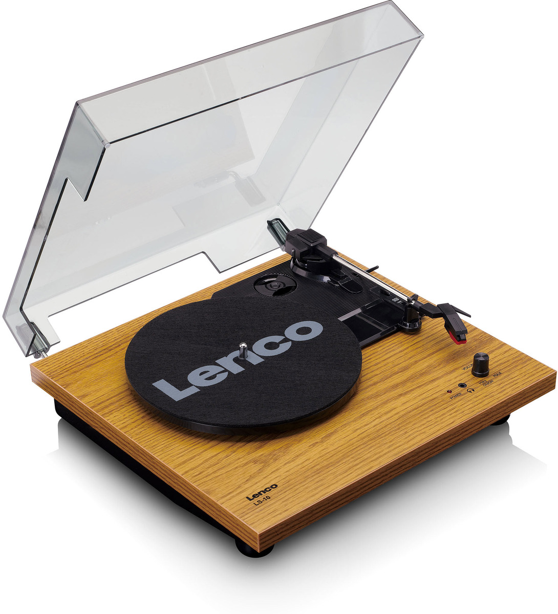Lenco LS-10WD Plattenspieler mit Lautsprechern -Weiß/Holz-