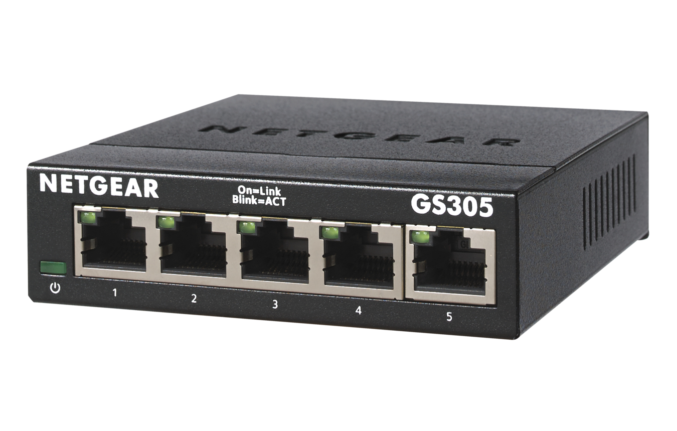 Netgear GS305-300PES Netzwerk-Switch Unmanaged L2 Gigabit Ethernet (10/100/1000) Schwarz